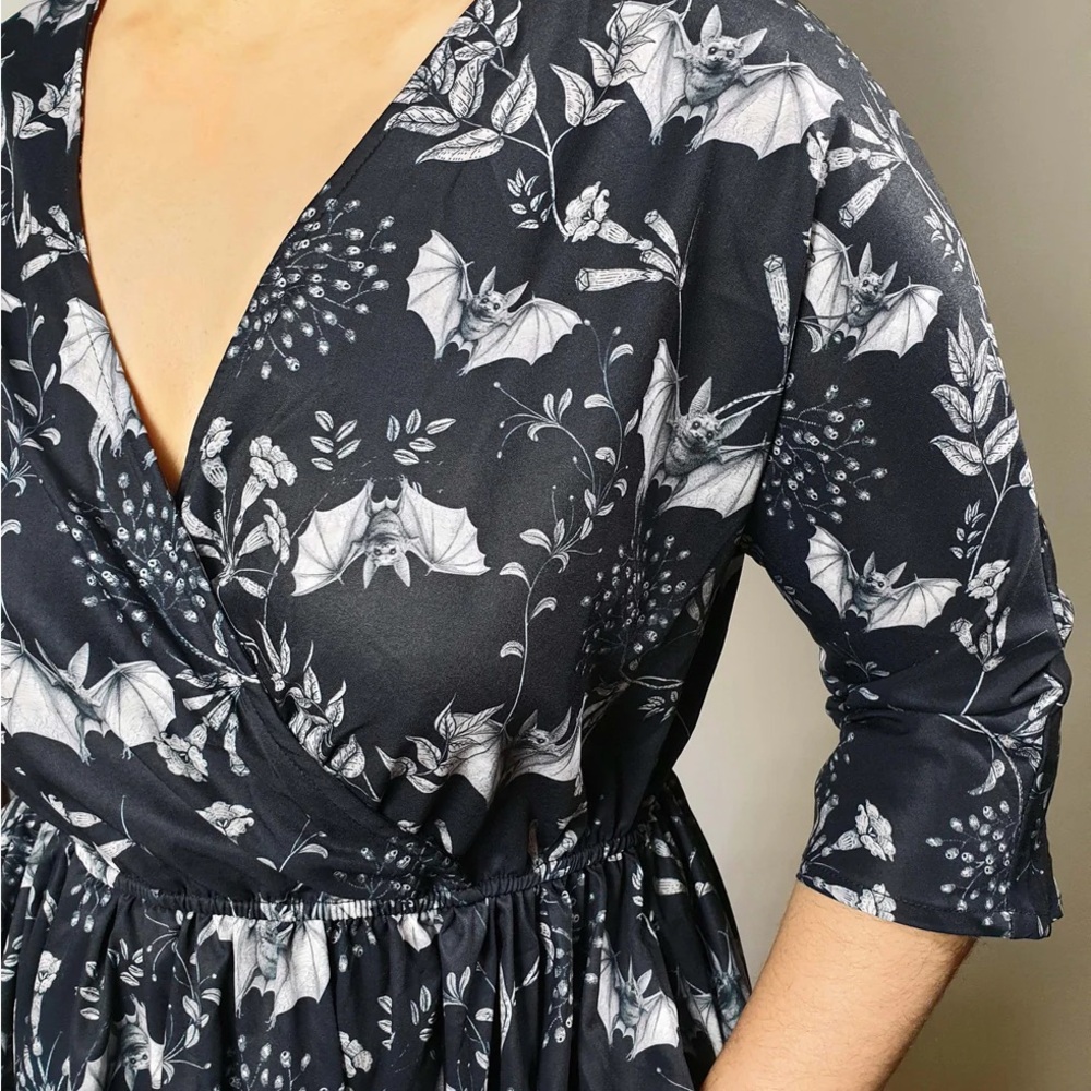 The Black Wardrobe faux wrap dress